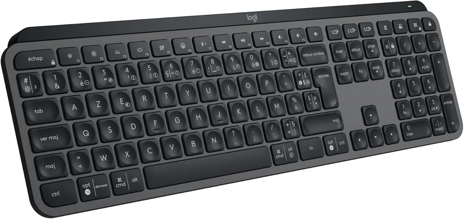Logitech MX Keys S FR – Clavier Sans Fil AZERTY Français – Graphite Noir – Rétroéclairé
